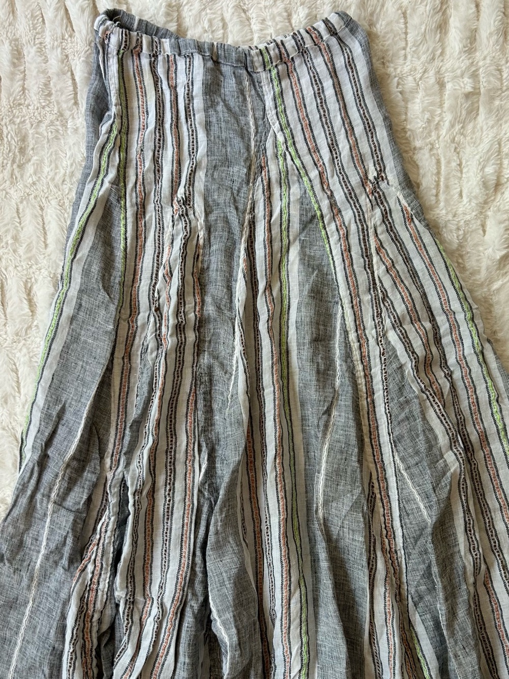 CP Shades Lily Linen Striped Maxi Skirt - Picture 3 of 10